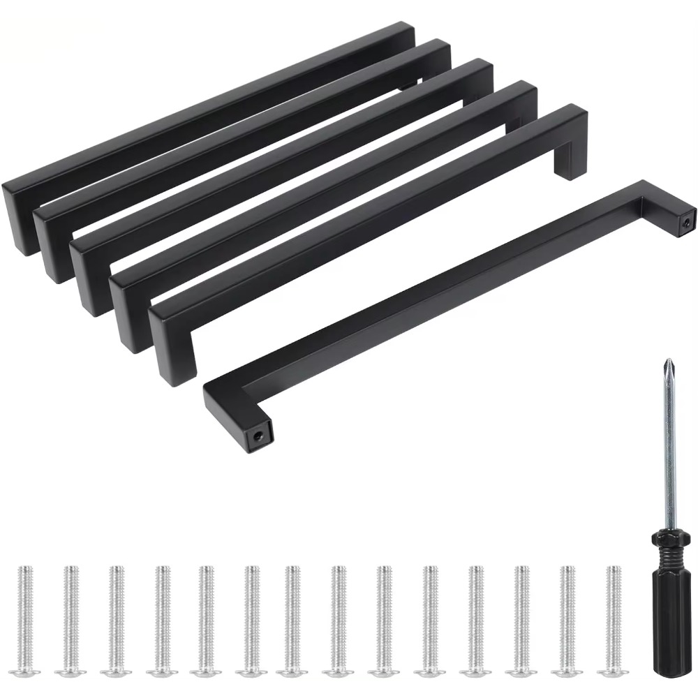 Furniture Hardware Factory - 224mm Black Stainless Steel Kitchen Door