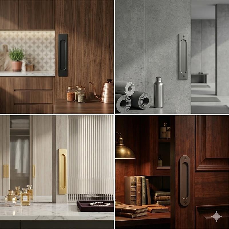 Furniture Hardware Factory - ** Punch Free Sliding Door Handle