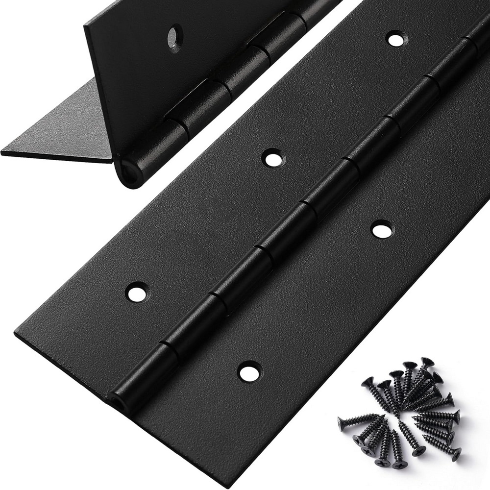 Furniture Hardware Replacement Parts - 6in-20in Black Piano Hinges Heavy Duty
