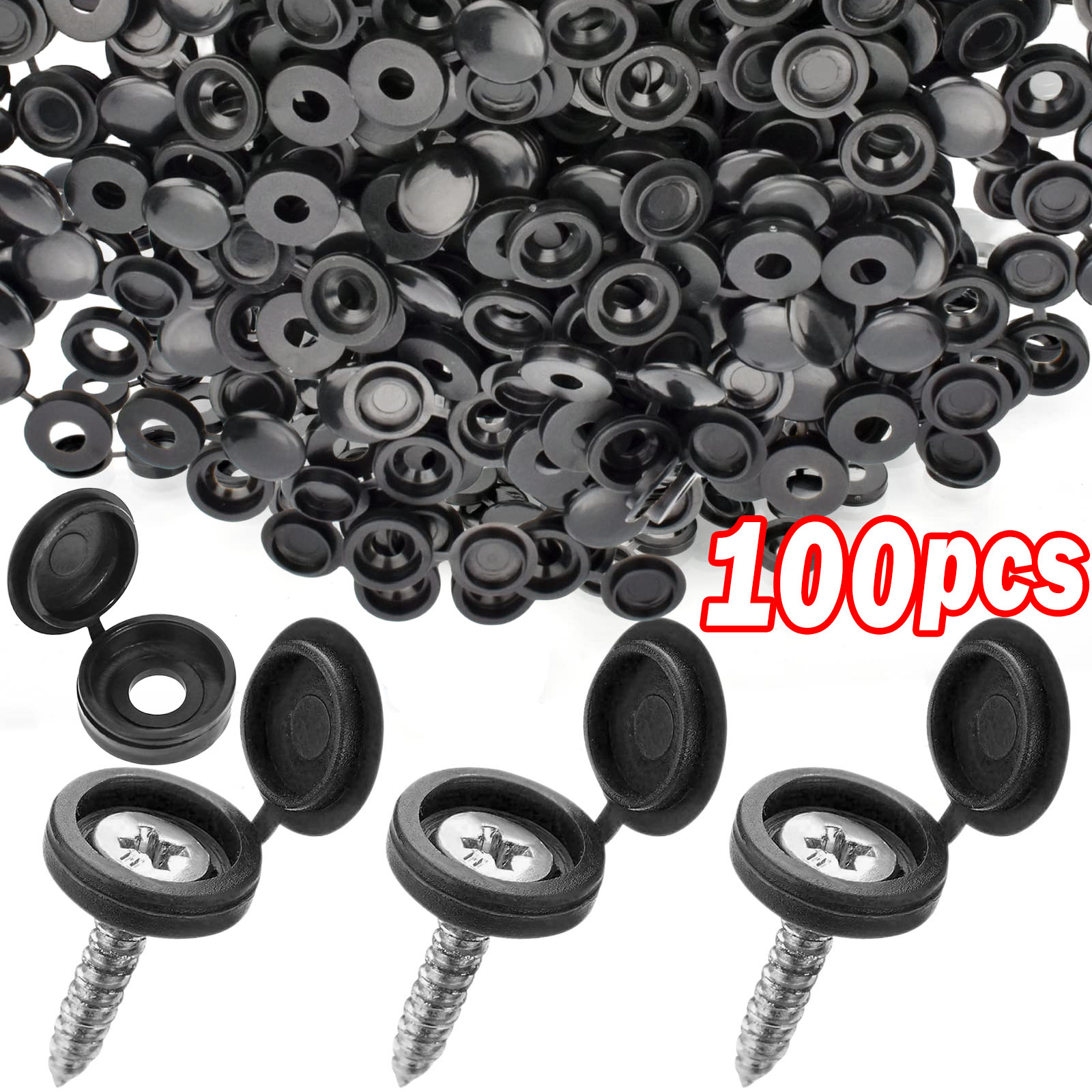 Furniture Hardware Replacement Parts - 5/100PCS Hinged Plastic Screw Cap Cover