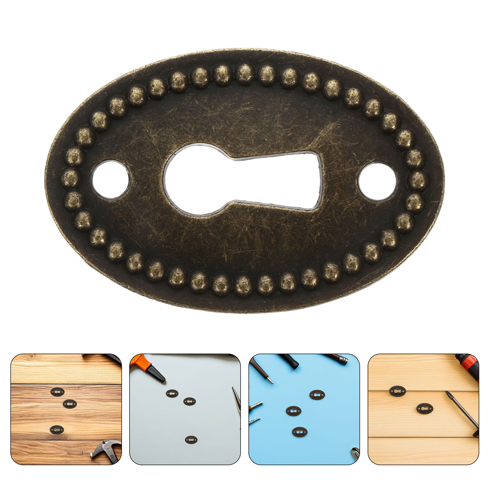 Furniture Hardware Decorative - 16Pcs Zinc Alloy Vintage Oval Keyhole