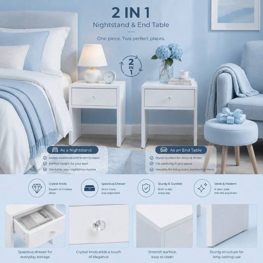 2-In-1 Storage Stool & Nightst - Furniture Hardware Manufacturers review and price