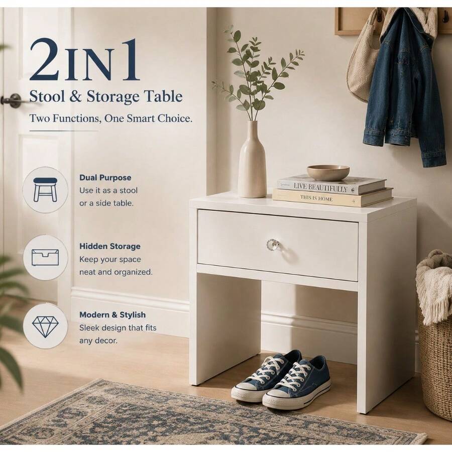 2-In-1 Storage Stool & Nightst - Furniture Hardware Manufacturers review and price