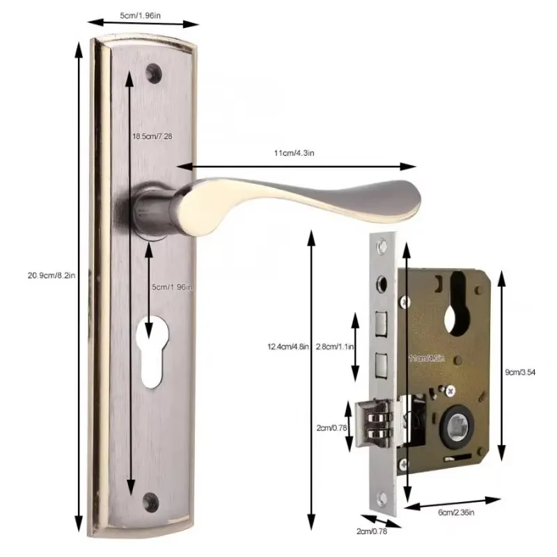 Gold Door Handle Lock Silent H - Furniture Hardware Decorative review and price