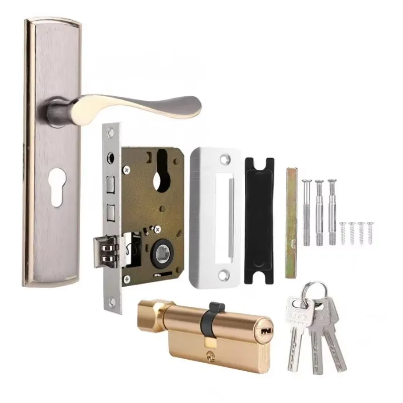 Gold Door Handle Lock Silent H - Furniture Hardware Decorative review and price