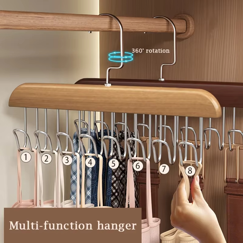Solid Wood 8 Hook Belt Hanger  - Furniture Hardware Accessories review and price