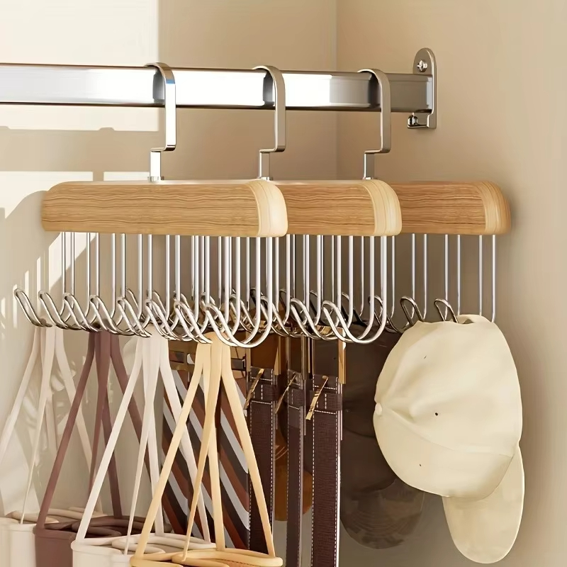 Solid Wood 8 Hook Belt Hanger  - Furniture Hardware Accessories review and price