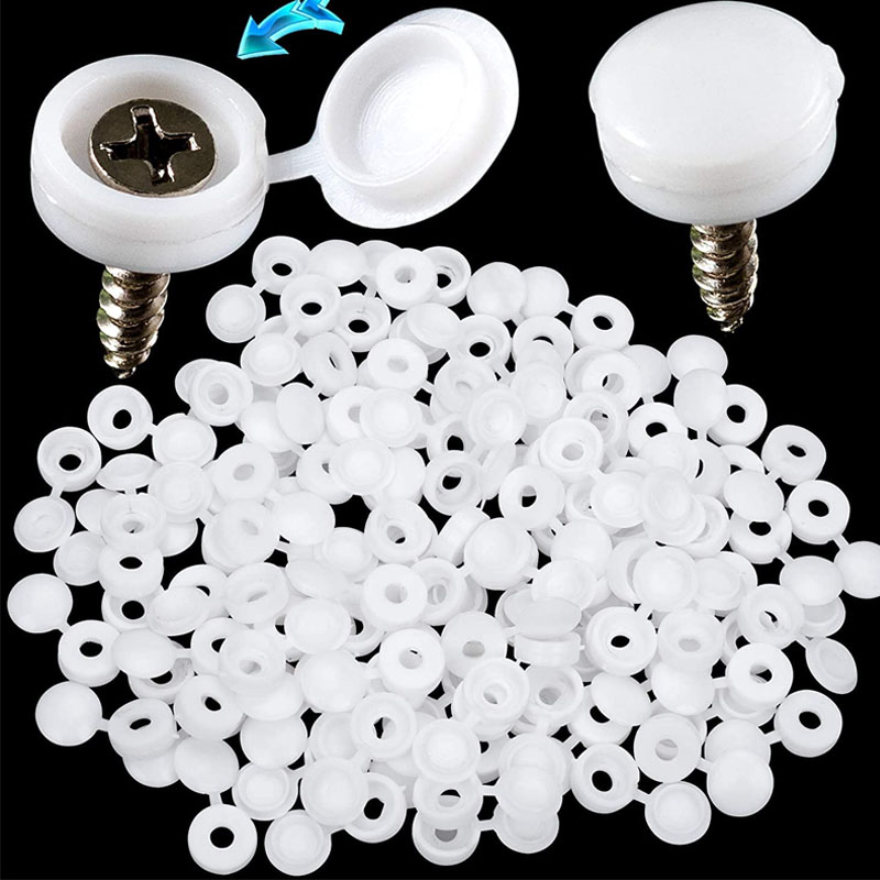 White Hinged Plastic Screw Cap - Furniture Hardware Replacement Parts review and price