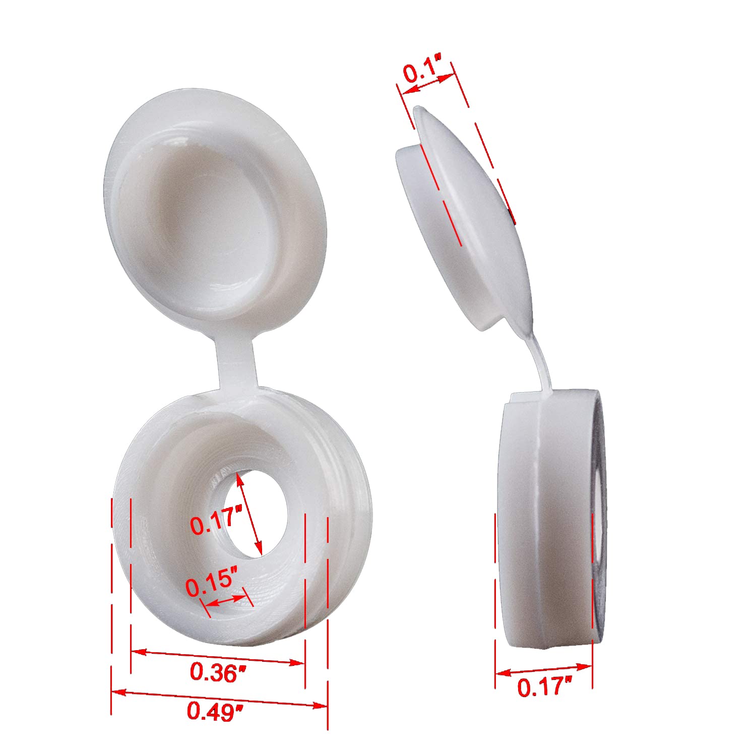 White Hinged Plastic Screw Cap - Furniture Hardware Replacement Parts review and price