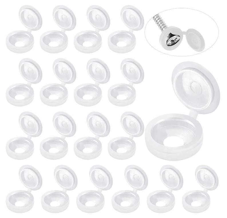 White Hinged Plastic Screw Cap - Furniture Hardware Replacement Parts review and price