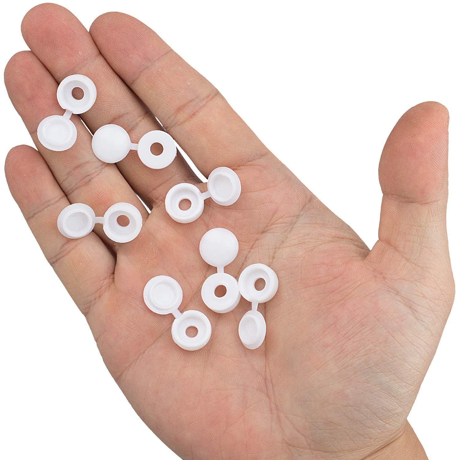 White Hinged Plastic Screw Cap - Furniture Hardware Replacement Parts review and price
