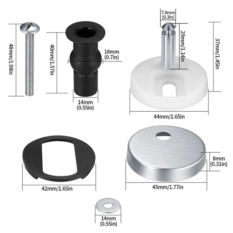 2Pcs Toilet Seat Hinges Top Fi - Furniture Hardware Replacement Parts review and price