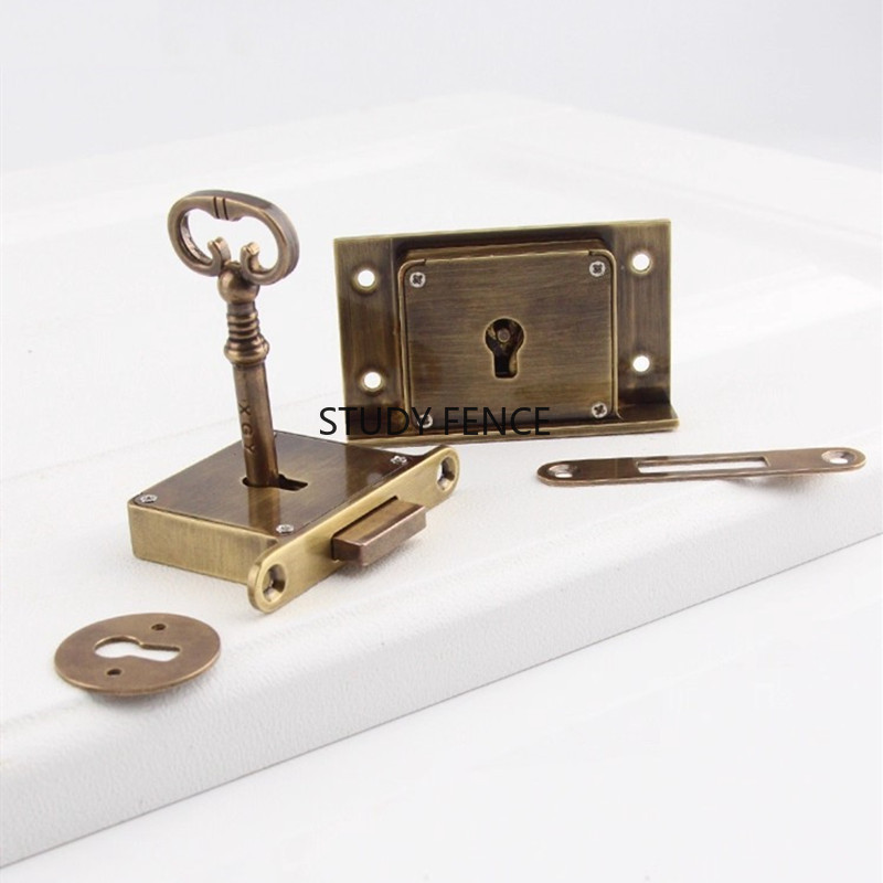 1PC Antique Metal Drawer Lock  - Furniture Hardware Accessories review and price