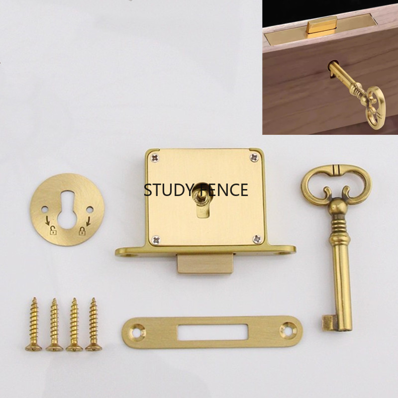 1PC Antique Metal Drawer Lock  - Furniture Hardware Accessories review and price